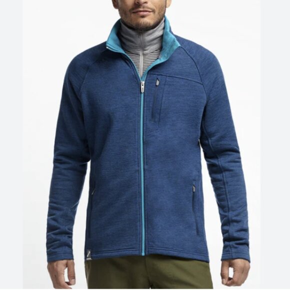 Icebreaker Sierra Fleece Jacket Merino Wool Full Zip Blue Long Sleeve Sz Medium - Picture 1 of 16